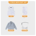 thumbnail image 5 of ETHAN White Suits for Boys 5 Piece Slim Fit Church Set for Wedding Young Boys Suit Size 20, 5 of 8