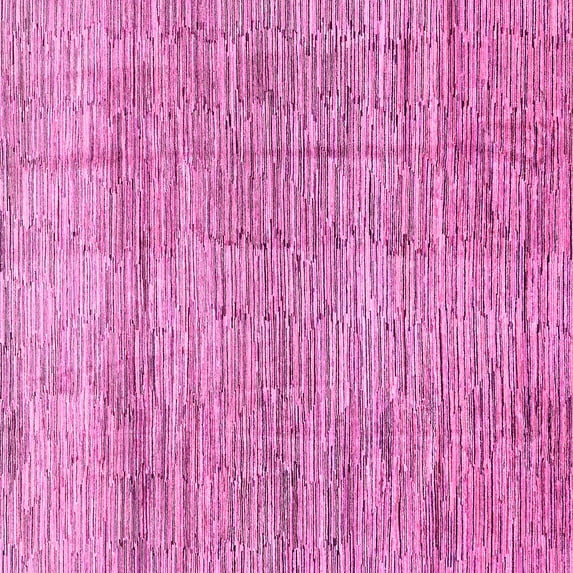 Ahgly Company Indoor Square Abstract Pink Modern Area Rugs, 8' Square