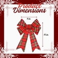 thumbnail image 2 of A1U Red Tartan Plaid Large Christmas Bows, Wreath Garland Pre-Made Ribbon Knot Lace Loop Door Windows Porch Mantles Stairs DIY Ornaments Accessories Holiday Themed-Party Decorations, 4ct., 2 of 7