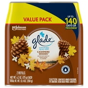 Glade Automatic Spray Refill, Air Freshener, Comforting Cashmere Woods, 2 Refills, 2 x 6.2 oz
