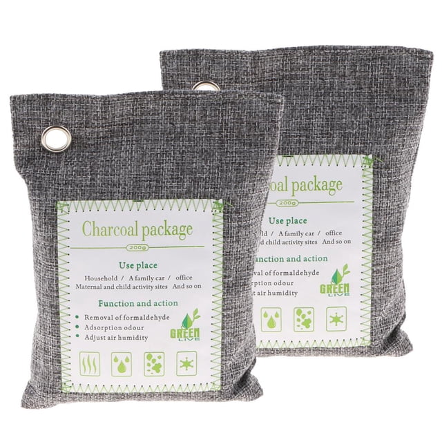 Bolsa Purificadora De Carbón De Bambú (paquete De 2 - 500 G), Ambientador Natural Y Eliminador De Olores, Para Armarios De Autos Para DYNWAVEMX Ambientador de carbón de bambú