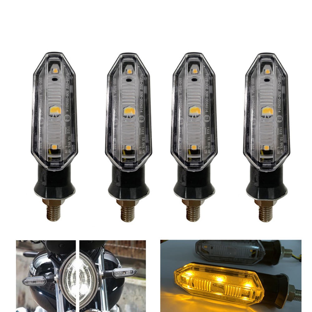 4X Motorcycle Amber Turn Signal LED Indicator Blinker Light For Kawasaki Honda 