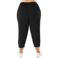 thumbnail image 7 of SHOWMALL Womens Plus Size Joggers Pants Casual Active Capri Sweatpants with Drawstring Pockets Black 2X, 7 of 7