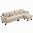 thumbnail image 4 of [Modern Linen Fabric L-shaped Sectional Sofa with Storage, 106*51.5*33''], 4 of 16