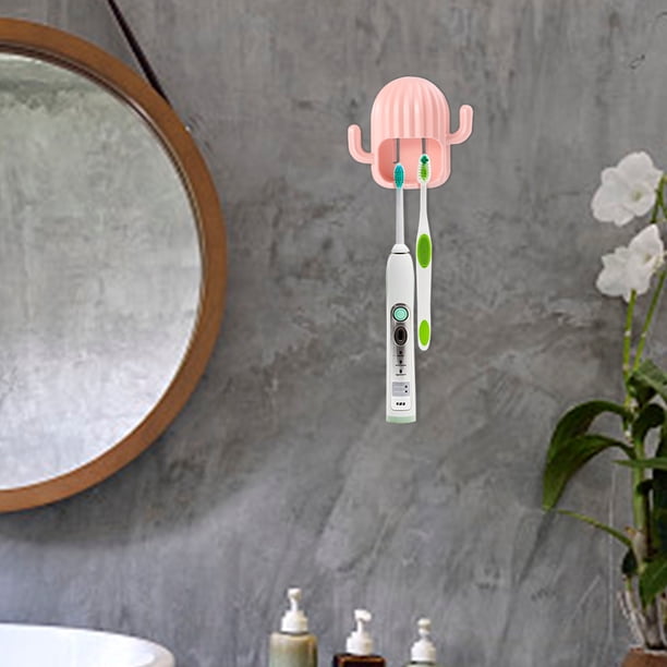 Fiudx Liquidación de ofertas flash Perforación para cepillos de dientes, soporte para cepillos de dientes, cactus para colgar en la pared con ventosa