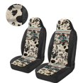thumbnail image 3 of Uorisanigo Front Car Seat Covers 2pcs/Set High Back Bucket Seat Cover Stretchy Plush Retro Aztec Cow Print Auto Seats Covers Car Seats Protectors for Most Cars, Trucks, SUVs, Vans, 3 of 7