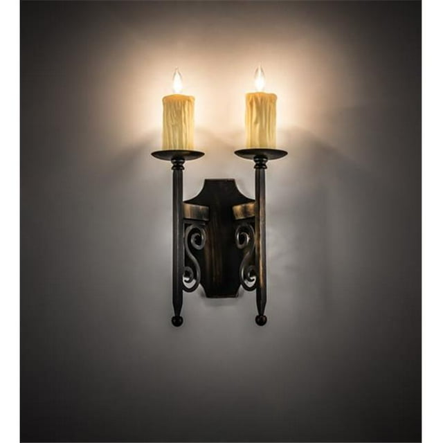Meyda 222726 9 in. Wide Toscano 2 Light Wall Sconce