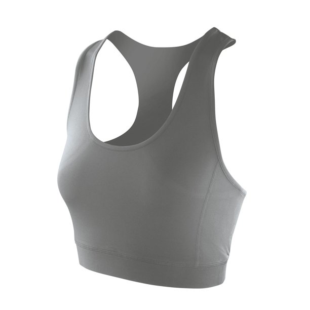 Spiro - Top deportivo liso modelo Impact Softex para mujer (Gris)