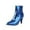 Blue, variant on Women's Ankle Boots Fashion Pointed Toe Stiletto Heel Snakeskin Print Side Zipper Short Footwear for Fall Winter