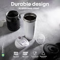 thumbnail image 3 of Smartshake Reforce Botella Coctelera de Proteínas de Acero Inoxidable 900 ml | 30 oz - Tapa roscada a prueba de fugas - Sin BPA - Unisex - Negro, 3 of 5