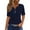 Navy, variant on yunLCZ Basic Women's Tees Everyday Low Price Women's Fashion Casual Solid Color Button Short Sleeve Top T Shirt Breathable casual blouse loose fit