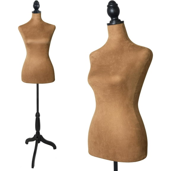Clothing Mannequin Female, Maniquine Dress Form 58-67 Inch Height Adjustable, Manikin Body Tripod Stand Brown