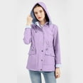 thumbnail image 2 of Vedolay Women Autumn Raincoat Hooded Warm Winter Coat Parka Jacket 2023 Purple,L, 2 of 5