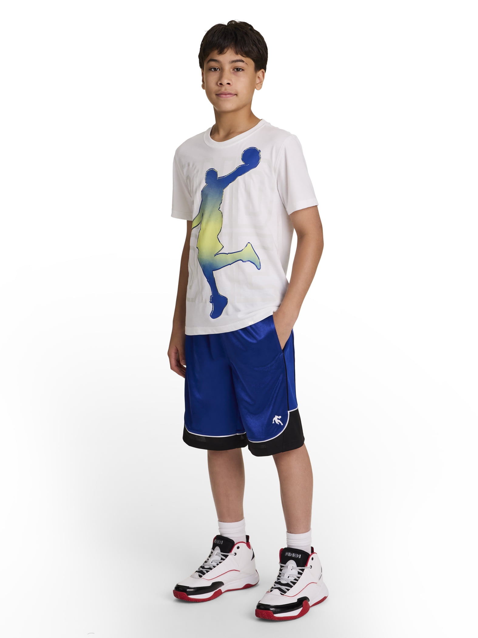 AND1 Boy's All Court Basketball Athletic Shorts, Sizes 4-18