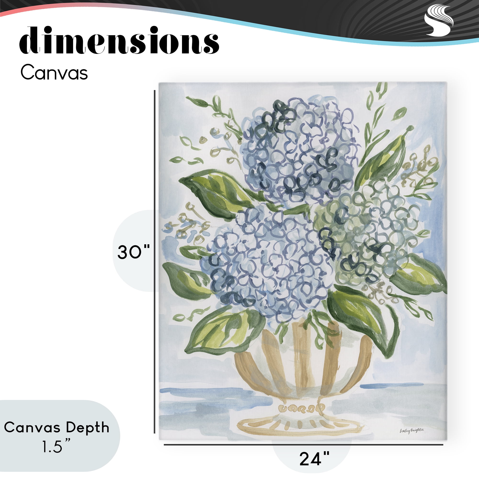 Stupell Industries Serena Pastel Hydrangea Bouquet Canvas Wall Art, design by Haley Knighten