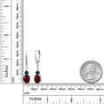 thumbnail image 2 of Gem Stone King 925 Sterling Silver Red Rhodolite Garnet and Blue Sapphire Dangle Earrings for Women with Lab Grown Diamond (4.73 Cttw, Oval 9X7MM), 2 of 3