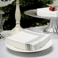 thumbnail image 3 of BalsaCircle 20 Pieces White Silver Metallic Greek Key Design Paper Cocktail Napkins, 3 of 8