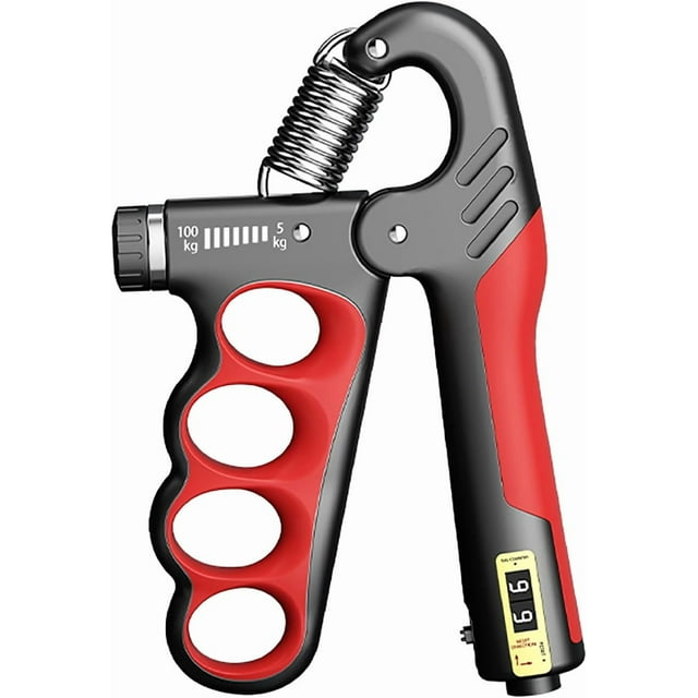 Adjustable Grip Strength Trainer (11-220Lbs/5-100KG) – Auto Counter Ergonomic Design for Forearm/Finger Strengthening Athletes/Musicians/Rehabilitation