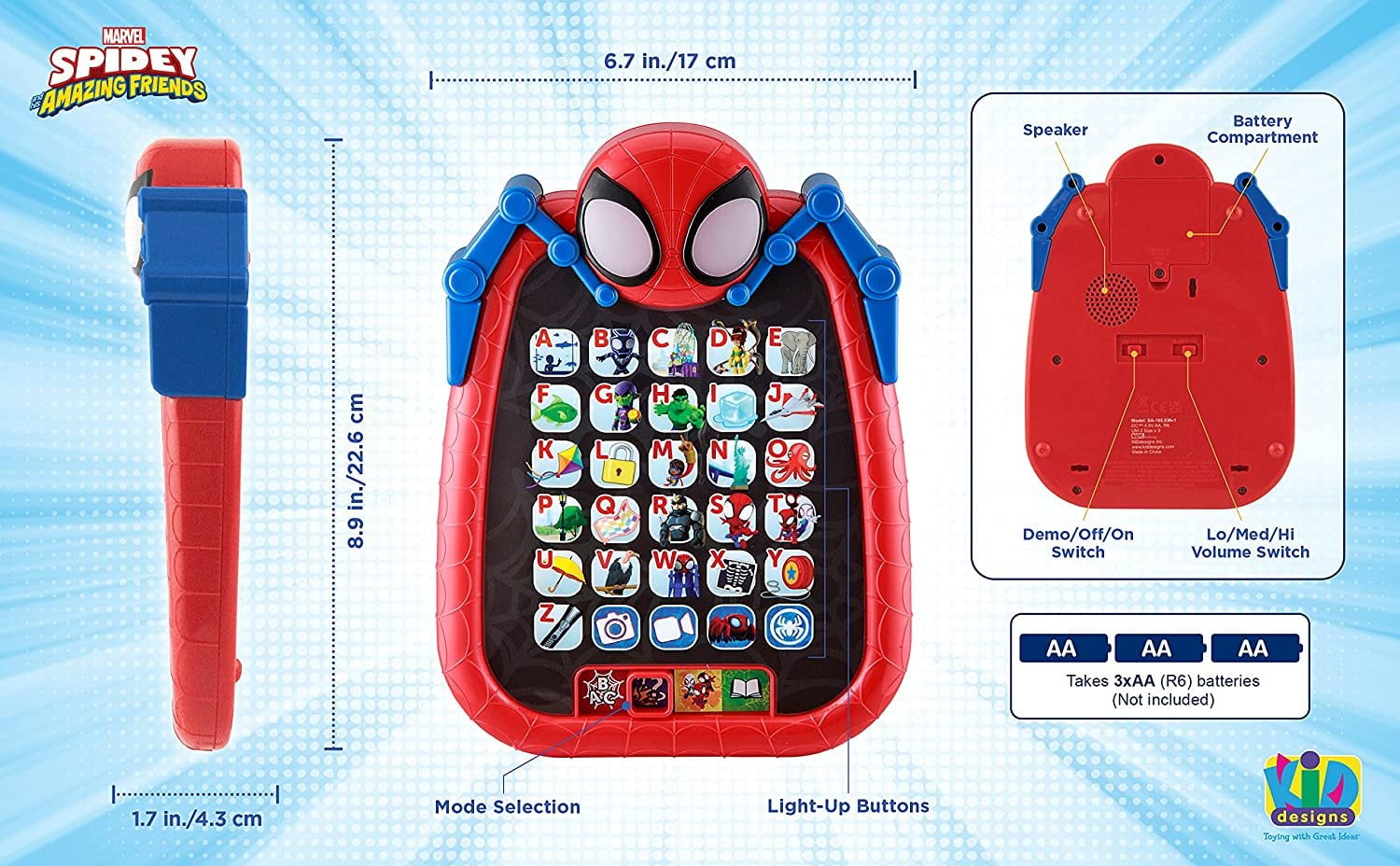 eKids Spidey and His Amazing Friends Play and Learn Adventure Tablet For Kids