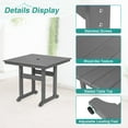 thumbnail image 7 of DYCANPO 35'' Outdoor Dining Table with Umbrella Hole, HDPS Square Patio Table, Gray, 7 of 7