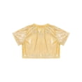 thumbnail image 4 of Manyakai Kids Boys Girls Shiny Metallic Crop Tank Top Jazz Hip Hop Dance Costumes Club Party Music Gold 150, 4 of 7
