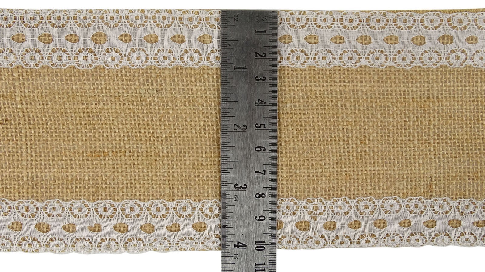 IBA Indianbeautifulart Solid Color Burlap Lace Wired Jute Trim Home Decor Gift Wrap For Crafting 10 Yards Ribbon-4 Inches