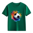 thumbnail image 4 of ITSAME T-Shirts for Boys, Football Print Crewneck Short Sleeve Kids Fashion Casual Tops Green Size 9-10, 4 of 7