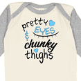 thumbnail image 4 of Inktastic Pretty Eyes and Chunky Thighs Blue Hearts Boys or Girls Long Sleeve Baby Bodysuit, 4 of 5