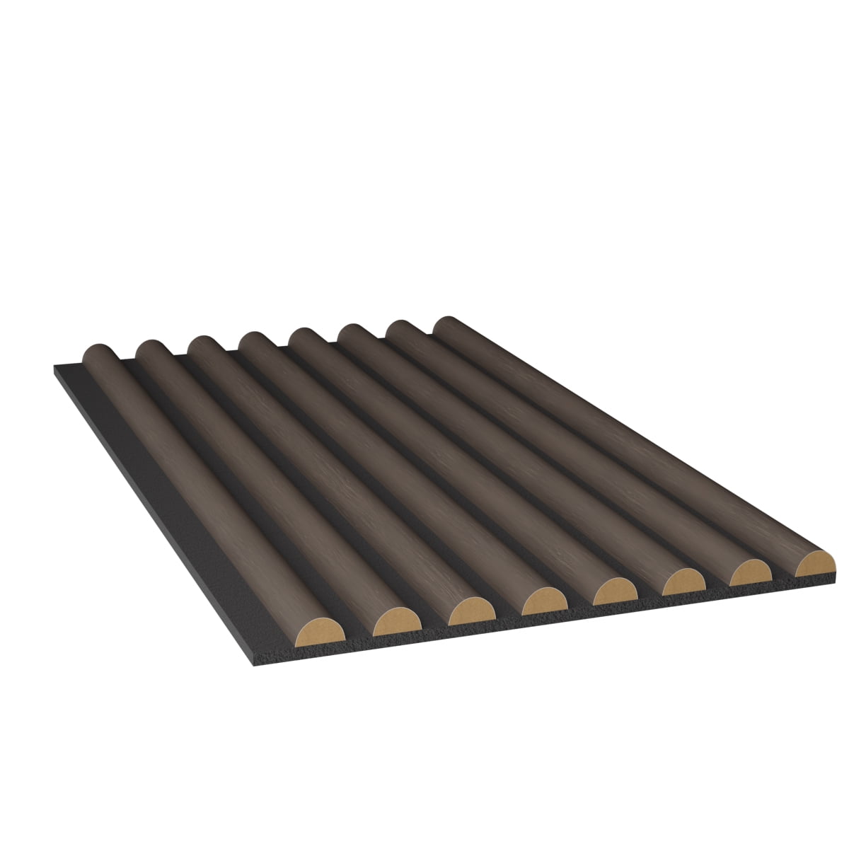 Ekena Millwork AcoustixPro Noise Cancelling Half Round Small Slat Wall Panel 11 3/4"W x 94 1/2"H, Carbon Grey (2 Pack)