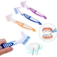 thumbnail image 5 of Zshan 4 Pack Denture Cleaning Brushes with Multi-Layered Bristles and Ergonomic Rubber Handle - Portable Double-Sided Denture Cleaning Brush for Cleaning False Teeth, 5 of 5