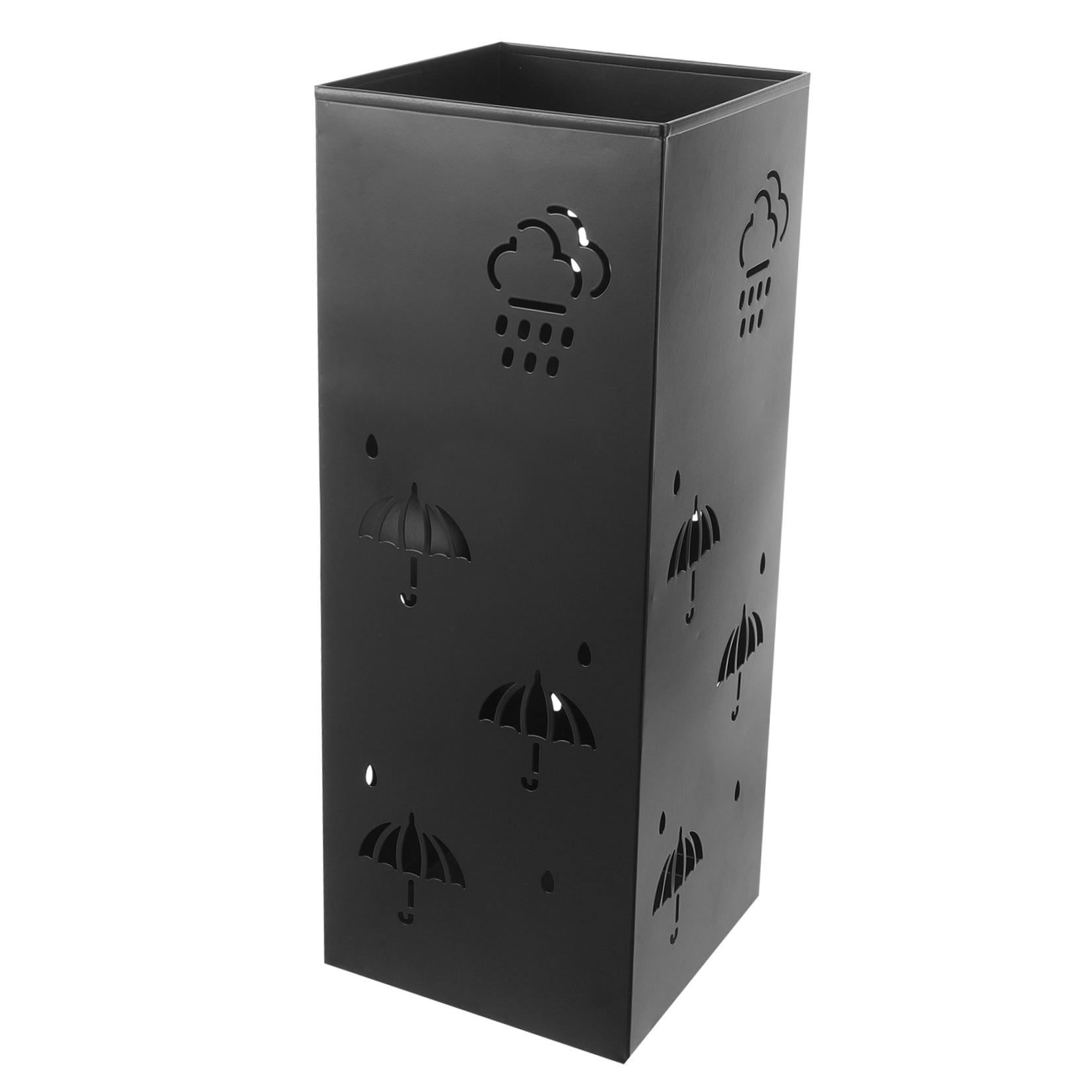 ADDHAT Black Umbrella Holder Stand for Hallway and Entryway with Practical Storage Features