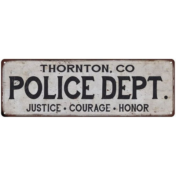 THORNTON, CO POLICE DEPT. Home Decor Metal Sign Gift 6x18 206180012186