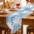 thumbnail image 2 of Summer Palm Trees Table Runner Linen Burlap Table Runner 72 Inches Long Tropical Blue Shabby Abstract Art Beach Dresser Scarves for Kitchen Island Coffee Dining Room Party Holiday Decor 14"x72", 2 of 8