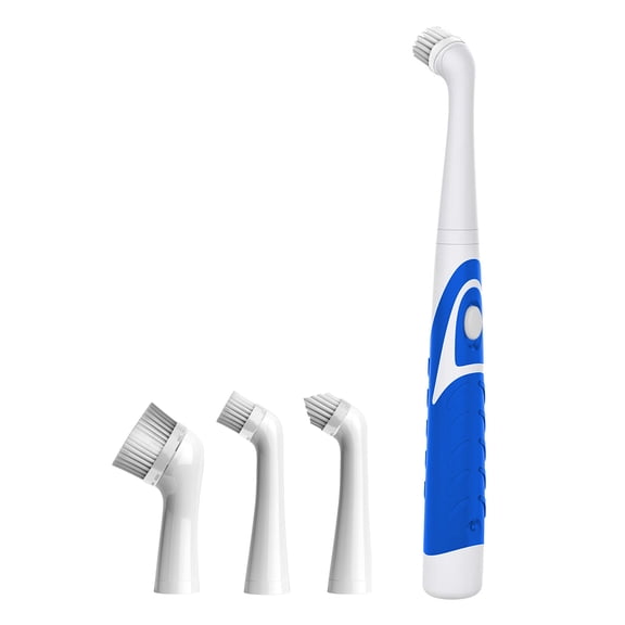 Mighty Scrubber Handheld Cleaning Tool – Cordless Power Scrub Brush with 4 Interchangeable Brush Heads, 6000 Scrubs/Min, Battery Operated