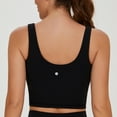 thumbnail image 2 of AGONVIN Women's Longline Sports Bra - U Back Wirefree Padded Workout Yoga Bra Crop Top Black XL, 2 of 8