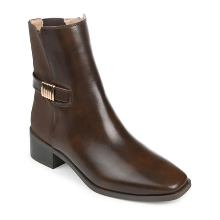 

Journee Womens Aubrie Tru Comfort Foam Inside Zip Stacked Heel Booties