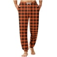 thumbnail image 2 of Yusimy Men's Checkered Jogger Pajama Pants - Elastic Waist with Drawstring, Pocket, Cuffed Ankle, Soft Fabric, Sleek Casual Loungewear for Home, 2 of 5