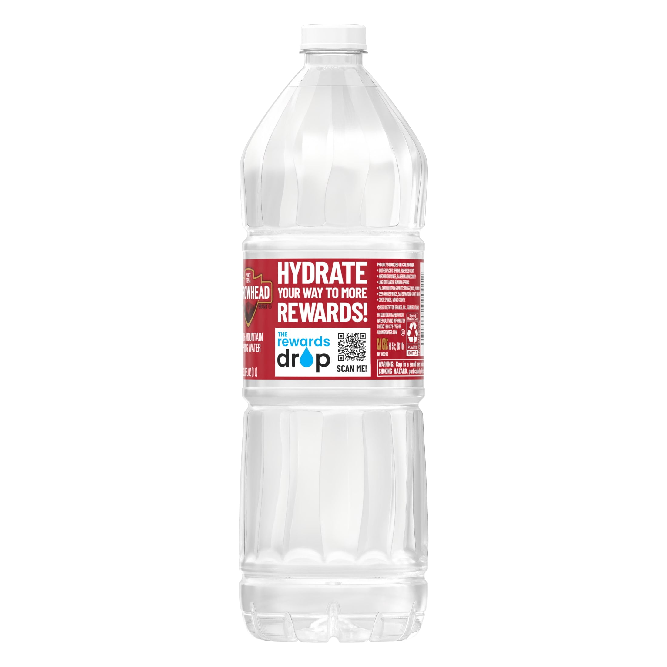 Arrowhead Mountain Spring Water, 1 Liter, Single Plastic Bottle