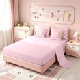 thumbnail image 3 of Manfei Pink Ribbon Bows 7-Piece Twin Bedding,Loves Print Baseball Bedding Comforter Set,Pink Reversible, 3 of 7