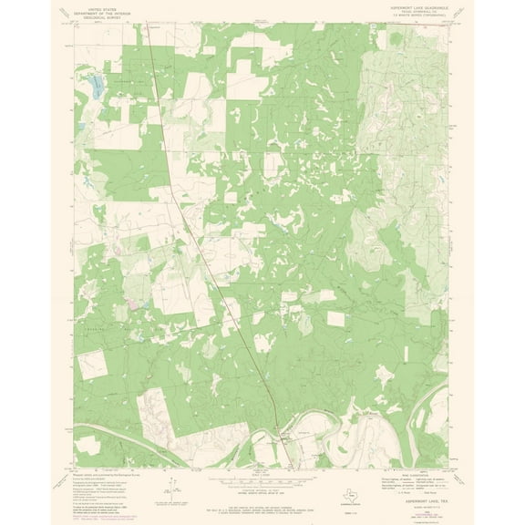 Topographical Map - Aspermont Lake Texas Quad - USGS 1969 - 23 x 28.50 - Vintage Wall Art