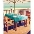 thumbnail image 2 of Outdoor Tablecloth Irregular Geometric Rectangle Patio Tablecloths 60x84, Waterproof Table Cloths with Umbrella Hole and Zipper, Teal Turquoise Ombre Summer Table Cover for Outdoor Tables Garden, 2 of 4