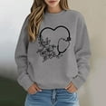 thumbnail image 5 of gcong Nurse Doctor Stethoscope Sweatshirt Women Crew Neck Floral Holiday Lightweight Pullover Tops Nurse Stethoscope Sweatshirt Grey S, 5 of 5