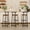 Black+Walnut, variant on Noble House 34.25" Counter Height Bar Stools Set of 3 with Backrest & Footrest, Metal Frame, Black+White
