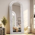 thumbnail image 2 of Anyrose 65.2"x22" Arch Wooden Framed Full-length Floor Mirror, White, 2 of 5