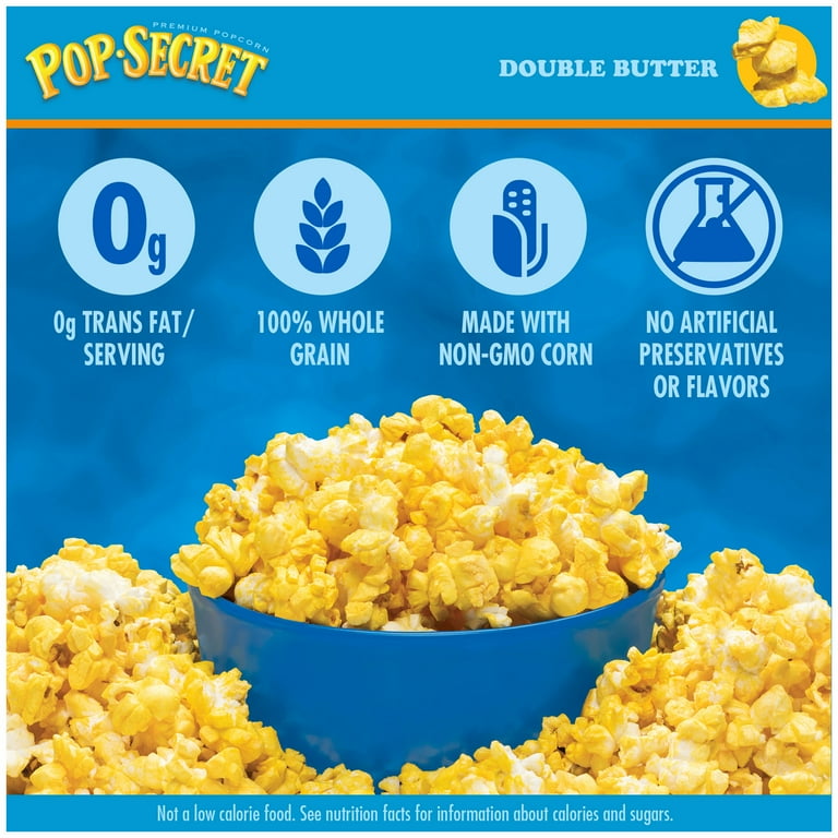 Pop Secret Microwave Popcorn, Double Butter Flavor, 3.2 oz Sharing