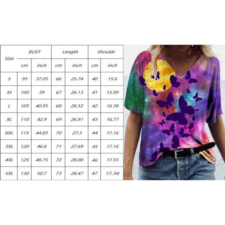 Women's Loose Basic Tee Shirt Summer Floral Print Ladies Holiday