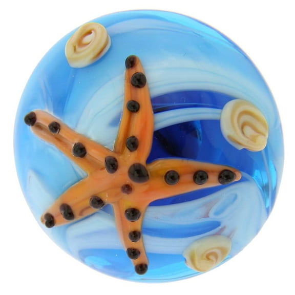 GlassOfVenice Murano Glass Ocean Life Adjustable Domed Ring