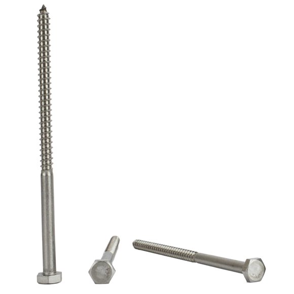 Vis Hexagonale en Acier Inoxydable 5/16 x 5 (Longueurs Disponibles en Liste), Acier Inoxydable 18-8, 25 Pcs (5/16 x 5)