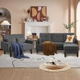 thumbnail image 3 of Pingliang Home 3 Piece Sofa Set, Living Room Furniture Set, Convertible L Shaped Couch Sectional Sofa with Storage Ottoman and Loveseat,Modern Linen 3 Seat Couch & 2 Seat Couch, 3 of 8