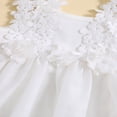 thumbnail image 4 of Bébé Filles Romper Robe Dentelle Fleur Maille Tulle Jupe Ourlet Combinaisons d'Été Bodysuits, 4 of 5